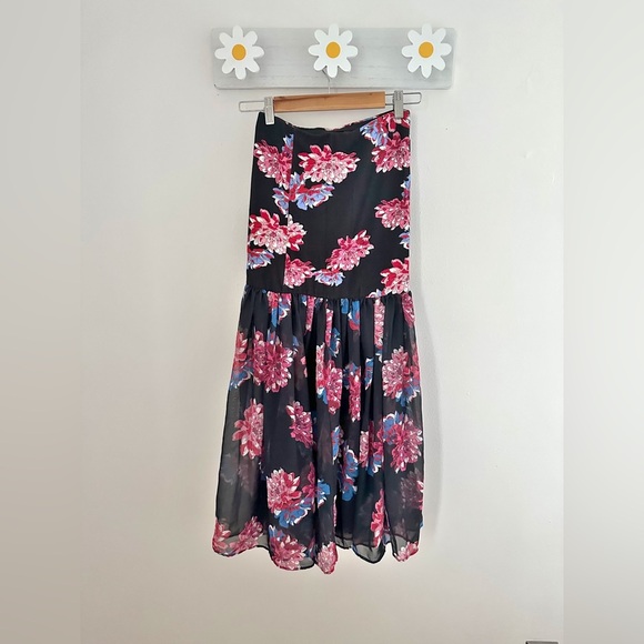 Free People Sheer Ankle Floral Maxi Skirt NWOT Size XS - Picture 7 of 7